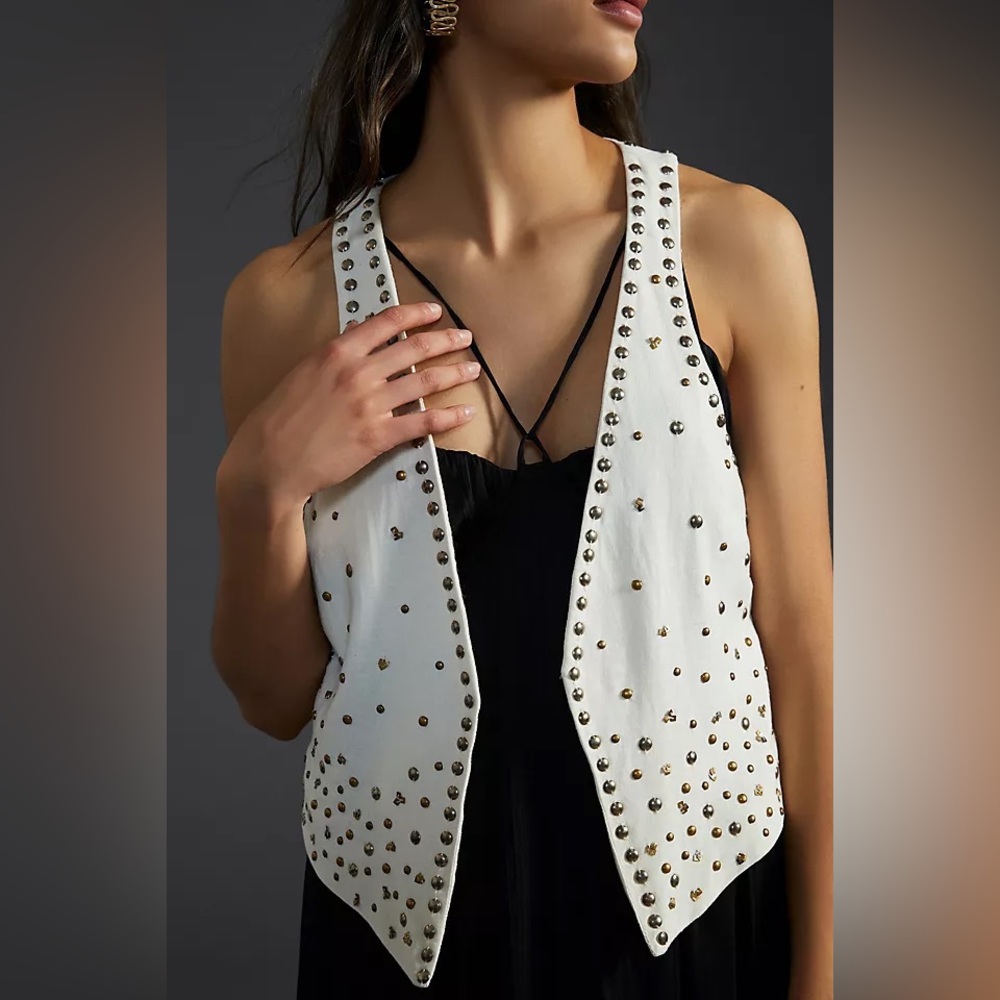Anthropologie NWT studded vest size L